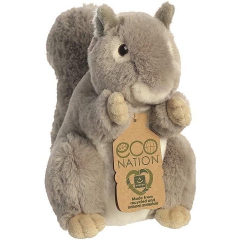 Aurora Pluche knuffel dier - eekhoorn - lichtbruin - 20 cm - bosdieren knuffel thema -
