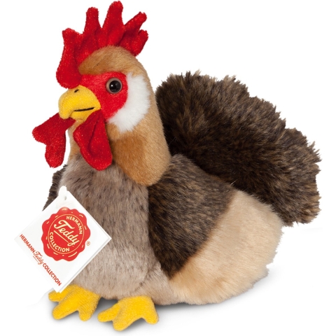 Knuffeldier Haan/Kip - zachte pluche stof - premium kwaliteit knuffels - lichtbruin - 17 cm -