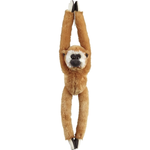 Pluche knuffel Gibbon aapje - hangend - bruin - 65 cm - Speelgoed apen knuffelbeesten -