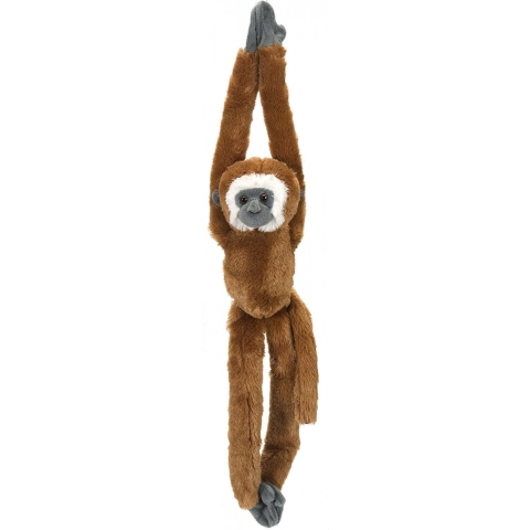 Wild Republic knuffel - hangende gibbon aap - bruin - 51 cm - bosdieren pluche -