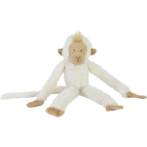 Happy Horse Knuffel aap - wit - 45 cm - pluche - slinger aap - klittenband slingeraapje -