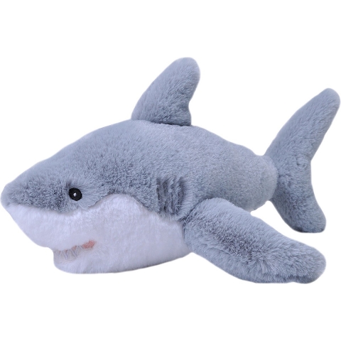 Wild Republic Pluche knuffel witte haai - haaien/vissen - 30 cm -