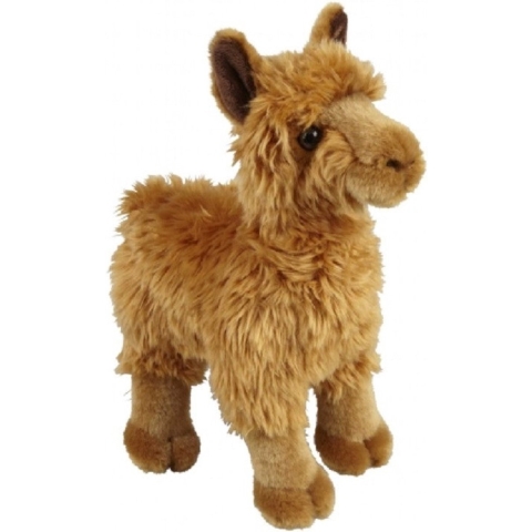 Ravensden Pluche knuffel dier Alpaca - bruin - 28 cm - Alpacas boerderij knuffelbeesten -
