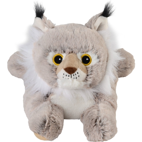 Warmte/magnetron opwarm knuffel - Lynx - grijs - 36 cm - pittenzak -