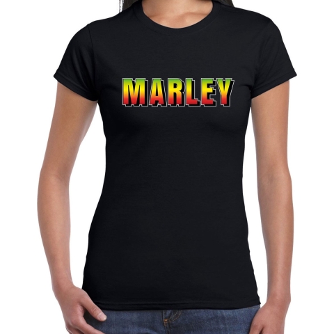 Marley fun tekst t-shirt zwart dames XS -