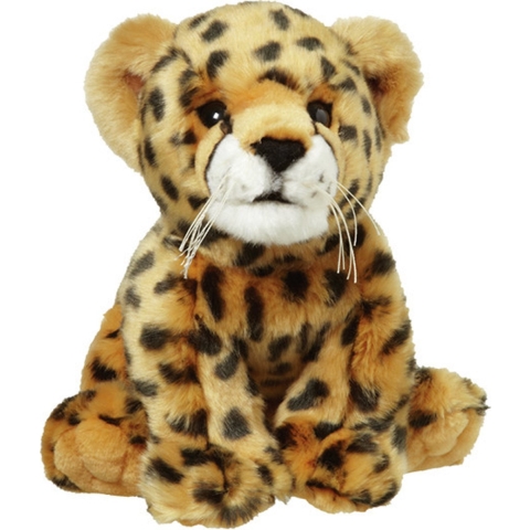 Nature Planet Pluche Cheetah - knuffel cheetah/jachtluipaard - 22 cm - Safari dieren knuffel -