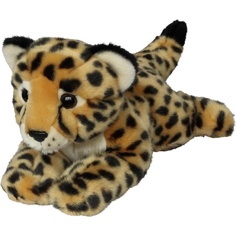 Nature Planet pluche knuffel - cheetah/jachtluipaard - 33 cm - dieren knuffels -