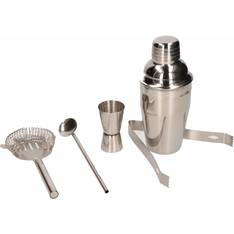 RVS cocktailshaker set 5 delig -