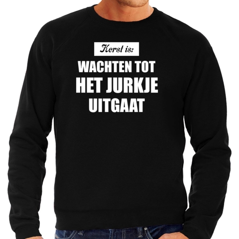 Kerst is: wachten tot het jurkje uitgaat Kerst sweater / Kerst outfit zwart voor heren 2XL -