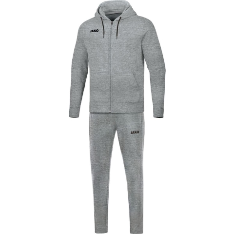 JAKO M9665 Joggingspak Base Met Kap - Lichtgrijs Gemeleerd - L