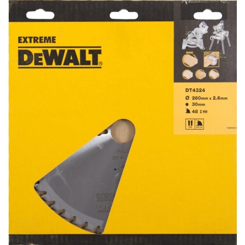 DeWalt Accessoires Cirkelzaagblad 260x30x48t, wisseltand, positief 10°, kerf 2,6mm - DT4324-QZ