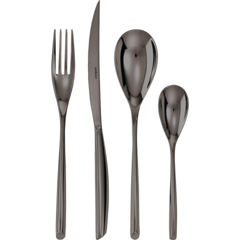 Sambonet Bestekset Bamboo - Zwart - 24 delig / 6 personen