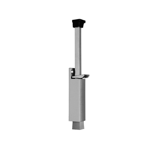 DX - Deurvastzetter voetstift / Luxe / 32×272 mm / schootuitslag 120 mm / deur tot 80 kg / stang staal verzinkt / zamac zilver