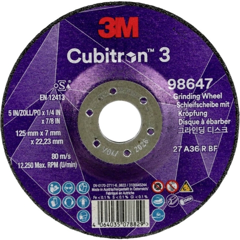 Cubitron 98647 Afbraamschijf Diameter 125 mm Boordiameter 22.23 mm 10 stuk(s)