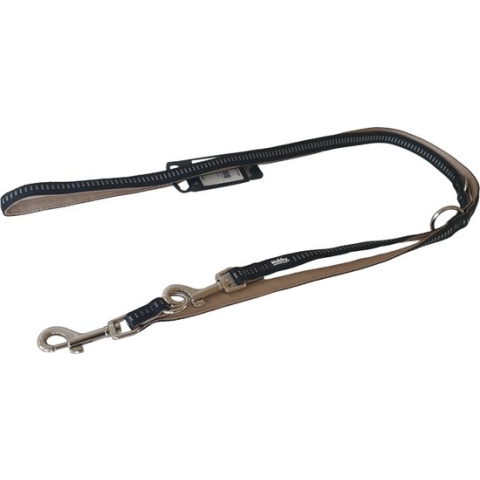 Nobby Soft Grip Verstelbare Hondenlijn - Nylon - Zwart - S - Breedte: 15 mm - Lengte: 200 cm