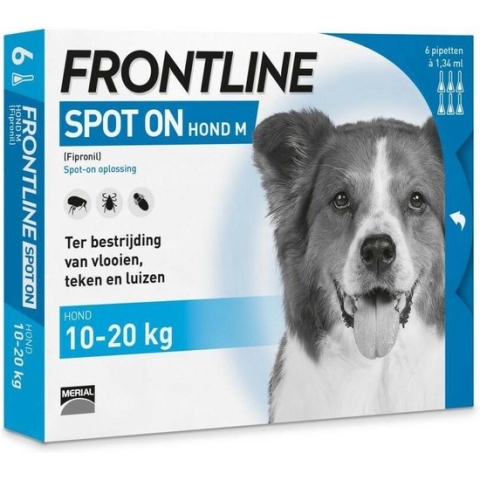 Frontline Spot-On M Anti vlooienmiddel - Hond - 10 tot 20 kg - 6 pipetten