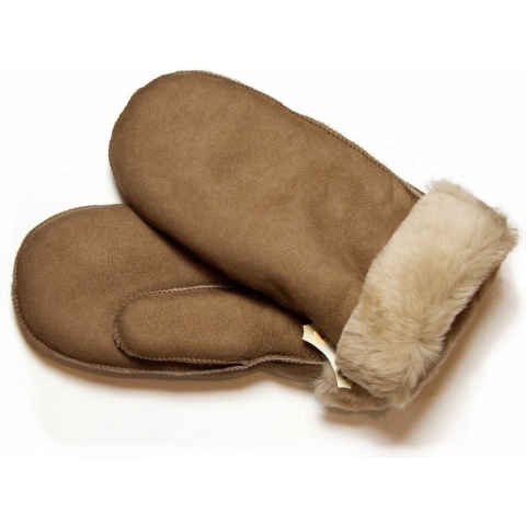 Bernardino Lammy wanten - suede - taupe - voor volwassenen - Handschoenen schapenwol 5 (XS - 22 cm) -