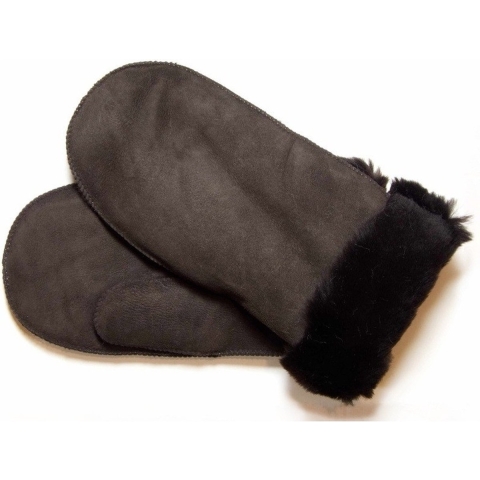 Bernardino Lammy wanten - suede - bruin - voor volwassenen - Handschoenen schapenwol 7 (M - 24 cm) -