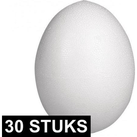 30x Piepschuim vormen eieren van 8 cm -