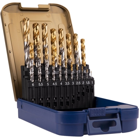 Rotec Spiraalborenset &apos;102T&apos;, DIN338, HD-S, TiN, 19-dlg, ø1-10 ABS - 900.0022T - 900.0022T