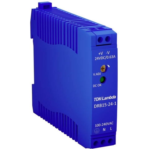 TDK-Lambda DRB15-24-1 DIN-rail netvoeding 24 V/DC 0.63 A 15 W Aantal uitgangen: 1 x Inhoud: 1 stuk(s)