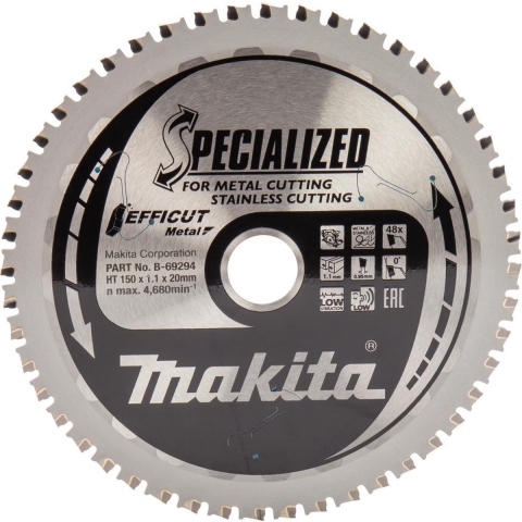 Makita B-69331 Cirkelzaagblad 150 x 20 x 1.1 mm Aantal tanden: 48 1 stuk(s)