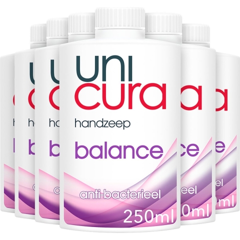 6x Unicura Vloeibare Zeep Navulling Balans 250 ml