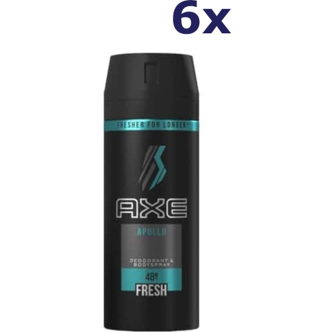6x Axe Deodorant Bodyspray Apollo 150 ml