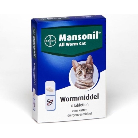 Mansonil All Worm Cat Ontworming - Kat - 4 tabletten