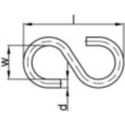 TOOLCRAFT 159546 S-haak 30 mm Galvanisch verzinkt staal 100 stuk(s)