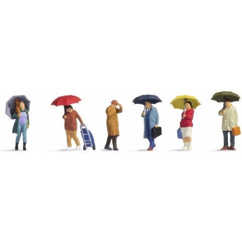 NOCH 15523 H0 Mensen in de regen figuren Kant-en-klaar model