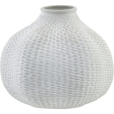 Flesvaas keramiek lichtgrijs 21 x 21 cm -