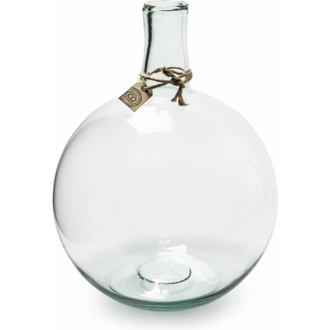 Transparante Eco bol vaas/vazen met hals van glas 45 x 32 cm -