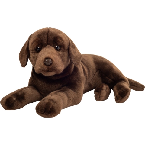 Knuffeldier hond Labrador - zachte pluche stof - premium kwaliteit knuffels - donkerbruin - 50 cm -