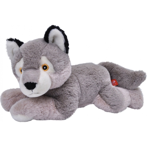 Wild Republic Pluche wolf - knuffel wolf - Eco-kins - 30 cm - wilde dieren knuffelwolf -