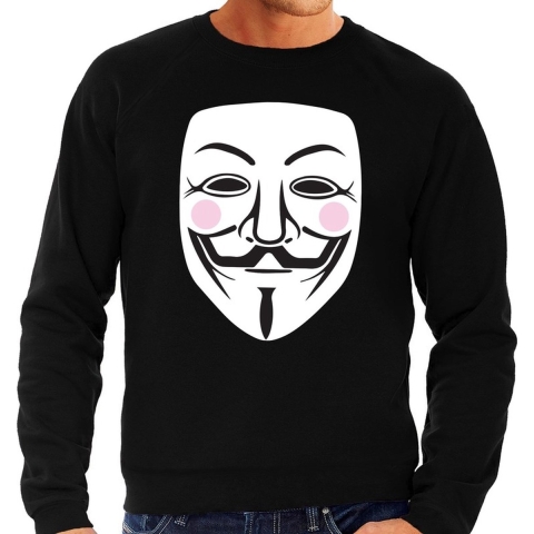 Vendetta masker sweater zwart voor heren 2XL -