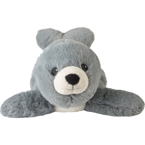 Warmte/magnetron opwarm knuffel - Zeehond - grijs - 37 cm - pittenzak -