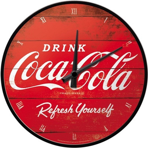 Wandklok - rond - Coca Cola print - D 31cm -