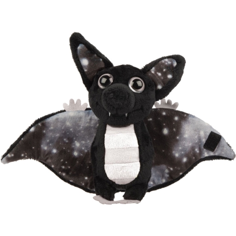 Pluche knuffeldier vleermuis - zwart/wit - 17 cm - speelgoed -