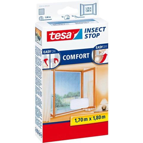1x Tesa vliegenhor/raamhor wit 1,7 x 1,8 meter -
