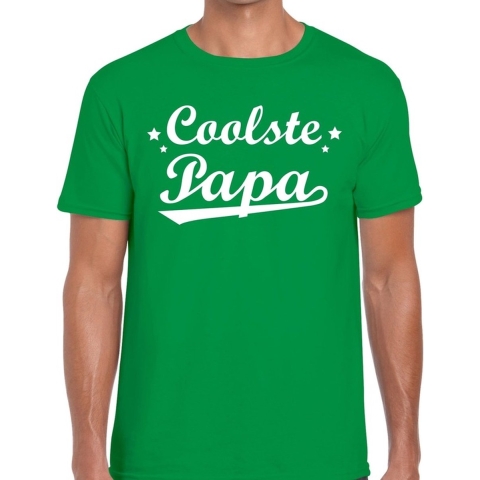 Coolste papa cadeau t-shirt groen voor heren XL -