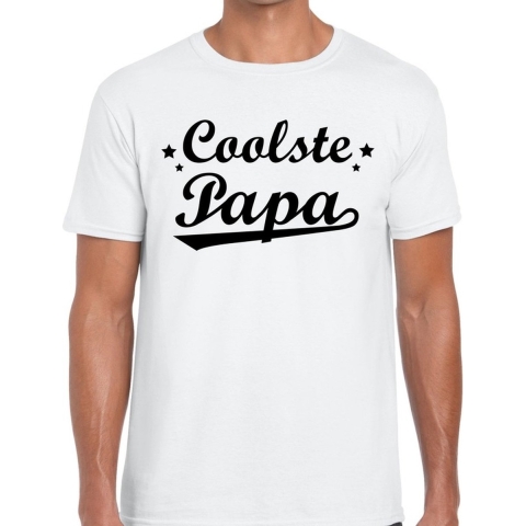 Coolste papa cadeau t-shirt wit voor heren L -