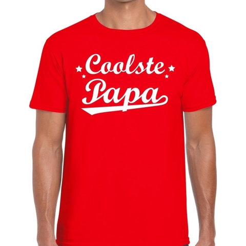 Coolste papa cadeau t-shirt rood voor heren L -