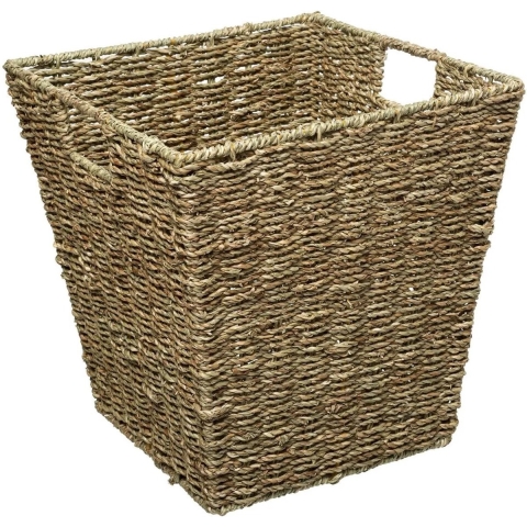 5Five Rieten opbergmand - gevlochten - beige/zwart - 31 x 31 x 31 cm -