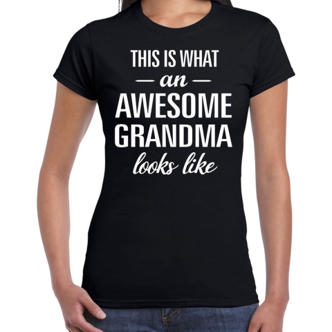 Awesome grandma / oma cadeau t-shirt zwart dames 2XL -