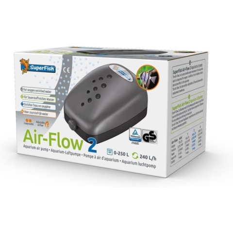 Superfish Air Flow 2 - Aquariumpomp - Beluchting - 2 uitgangen