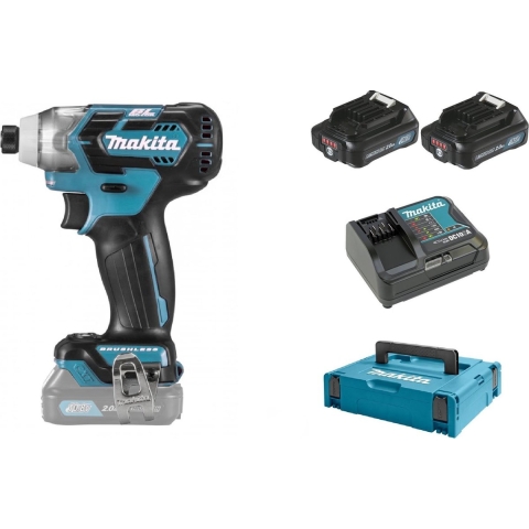 Makita TD111DSAJ 10,8 V Slagschroevendraaier 2,0 Ah accu (2 st), lader, Mbox