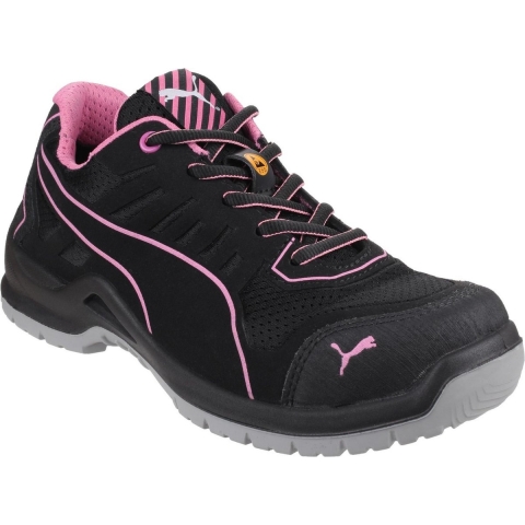 Puma Dames-veiligheidsschoen | maat 41 zwart/roze | S1P SRC ESD EN ISO 20345 | microvezel/mesh | 1 stuk - 64.411.0-41 64.411.0-41
