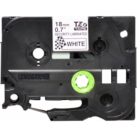 Brother TZe-SE4 Labeltape beveiliging Tapekleur: Wit Tekstkleur: Zwart 18 mm 8 m