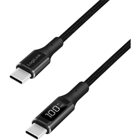 LogiLink USB-C-kabel USB 2.0 USB-A stekker 1.00 m Zwart Stekker past op beide manieren CU0181